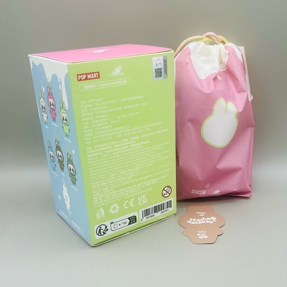 Pop Mart LABUBU Exciting Macaron TOFFEE Vinyl Plush Pendant In Pouch Authentic - Picture 4 of 10